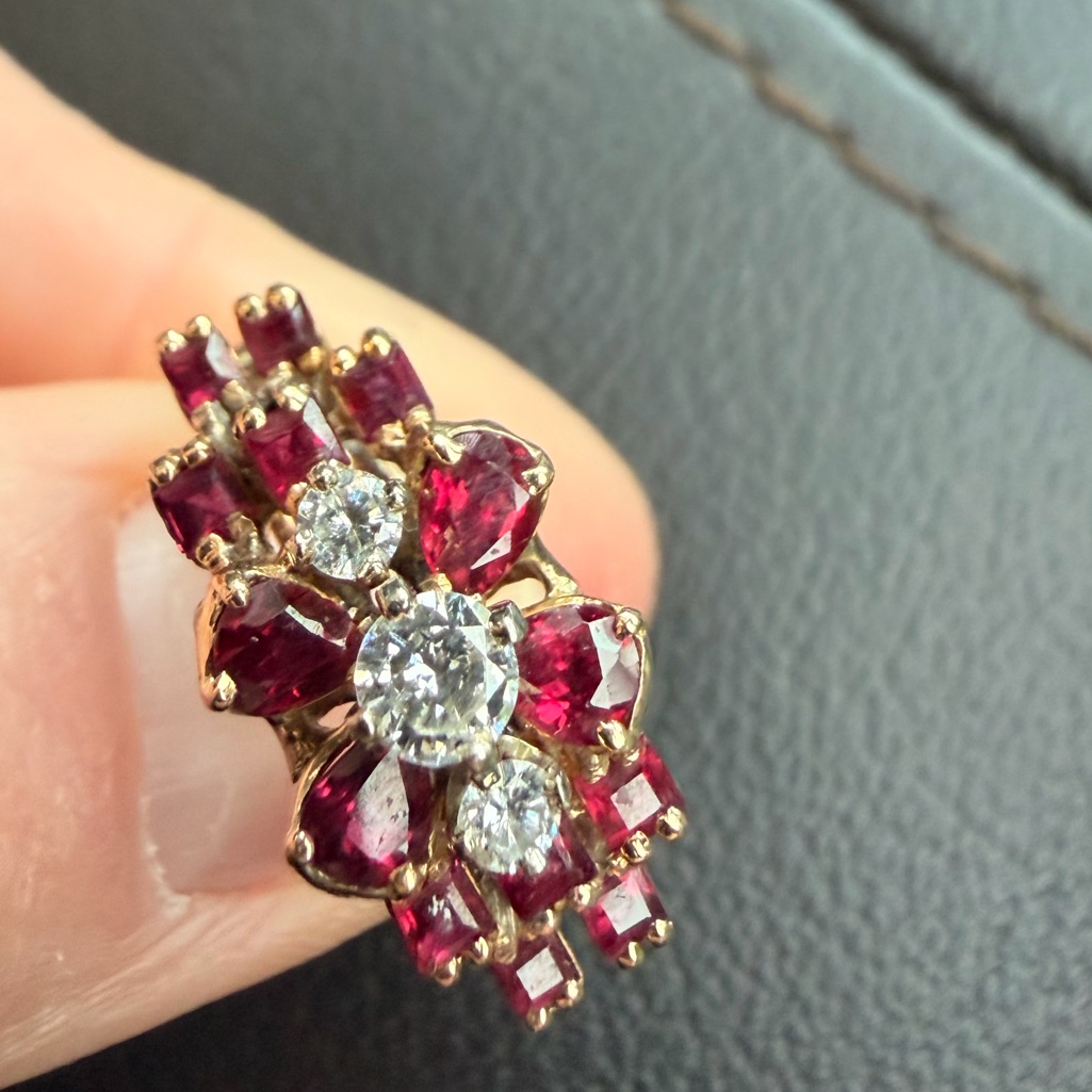 14k Diamond & Ruby Ring